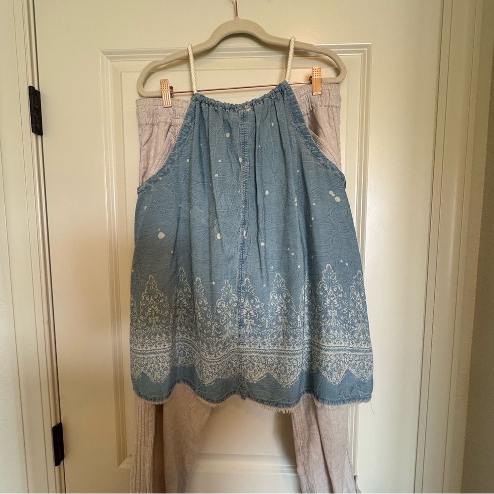 Anthropologie - Holding Horses Blue Halter Top